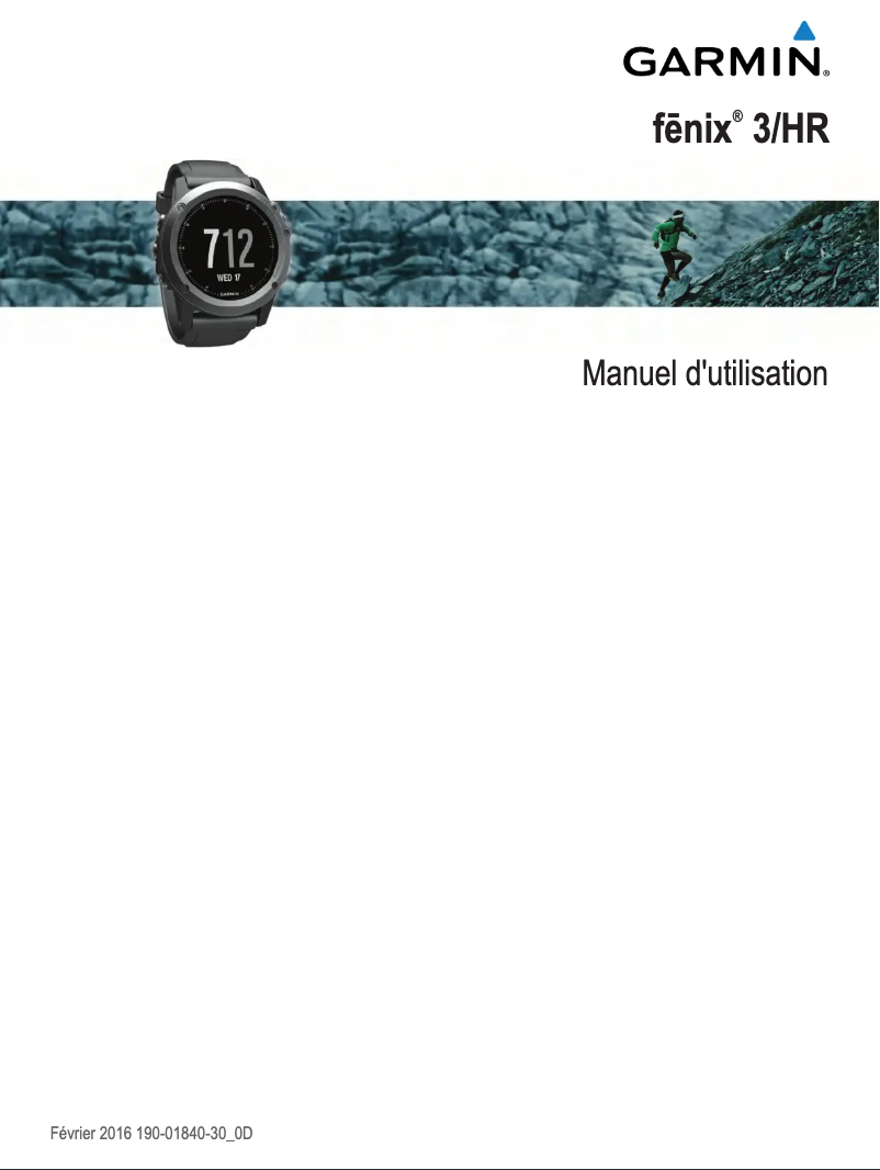 Page 1 de la notice Manuel utilisateur Garmin Fēnix 3