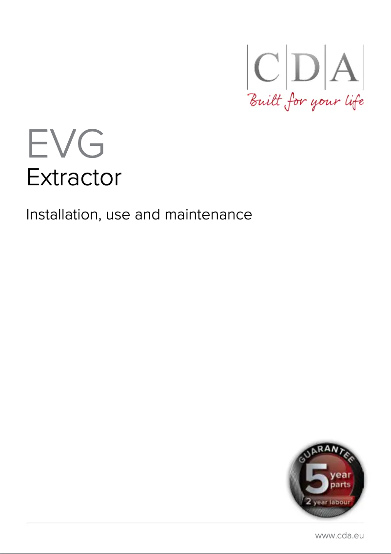 Page 1 of the manual User Manual CDA EVG6SS