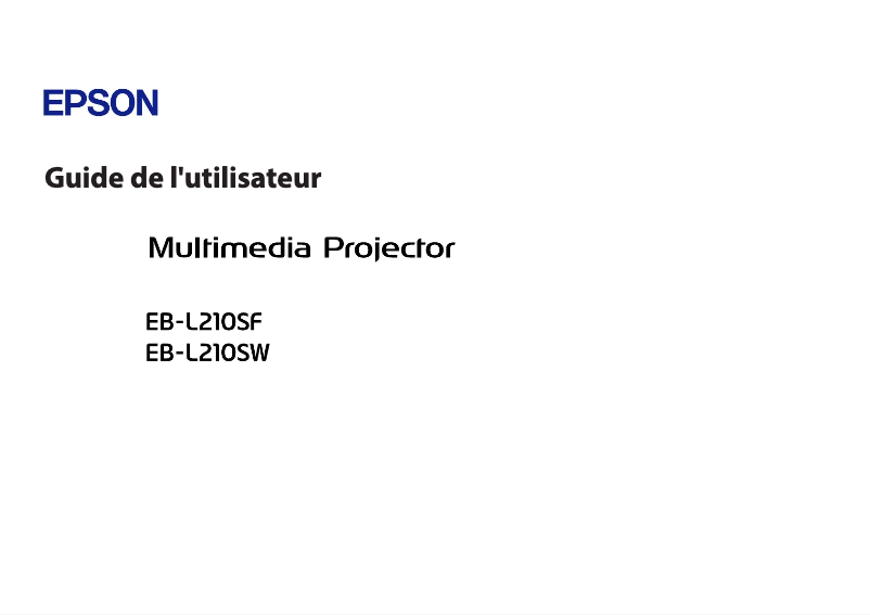 Page 1 de la notice Manuel utilisateur Epson EB-L210SF