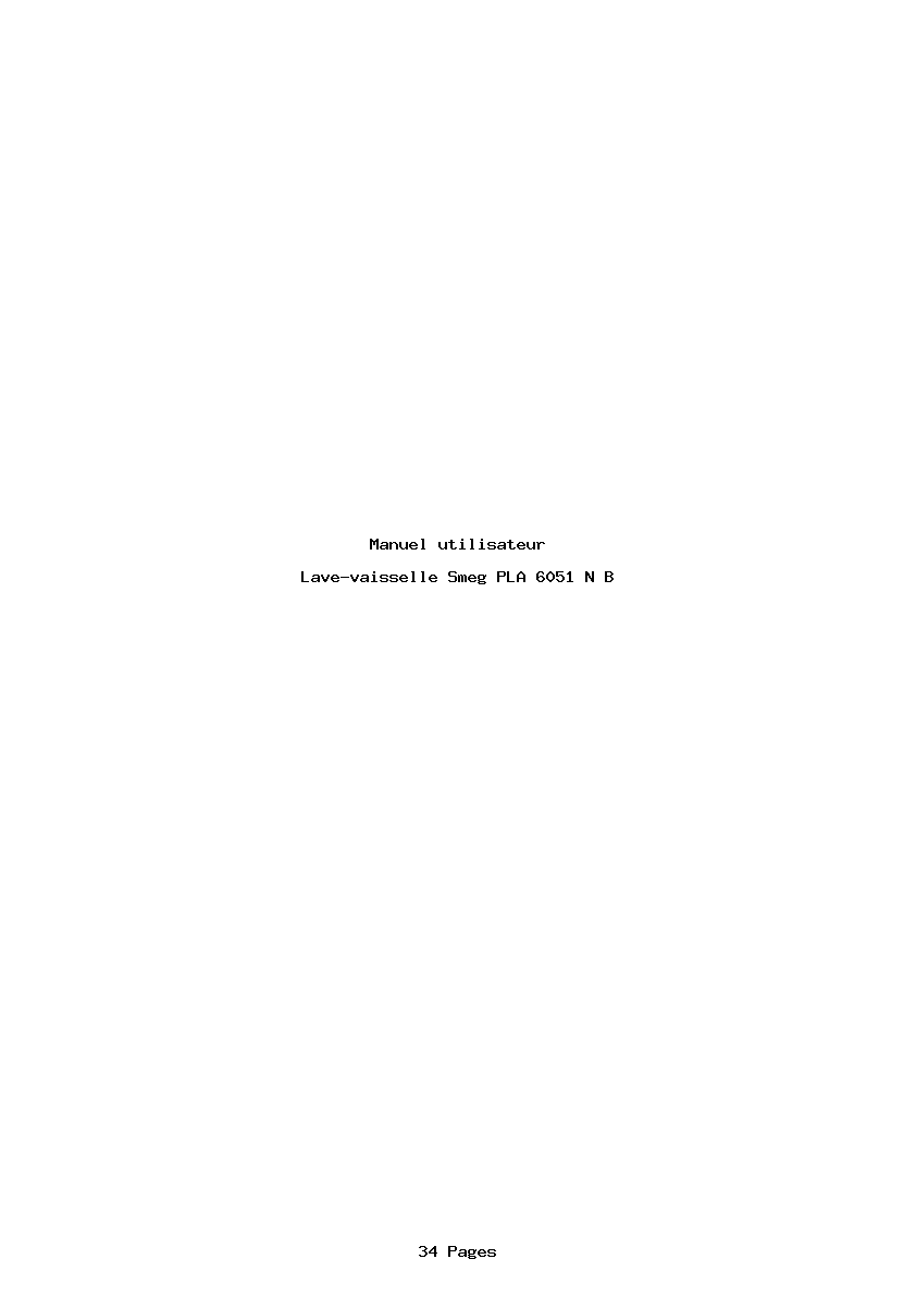 Page 1 de la notice Manuel utilisateur Smeg PLA 6051 N B