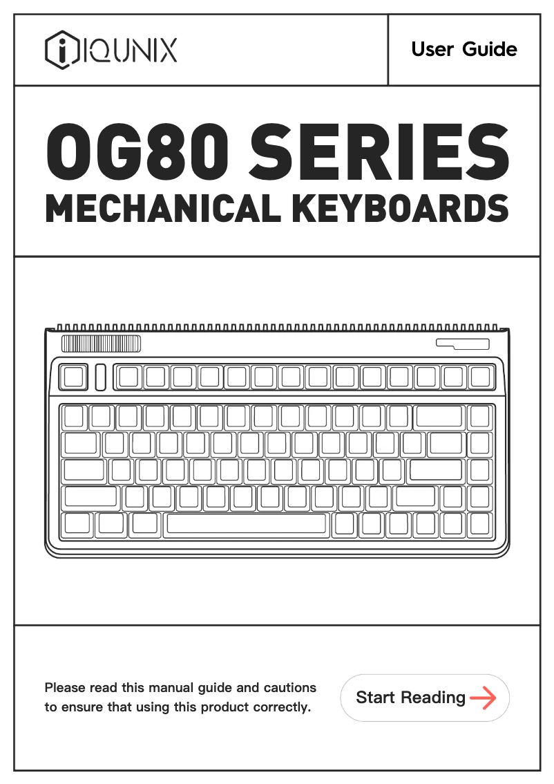 Page 1 de la notice Manuel utilisateur IQUNIX OG80 Wormhole Wireless