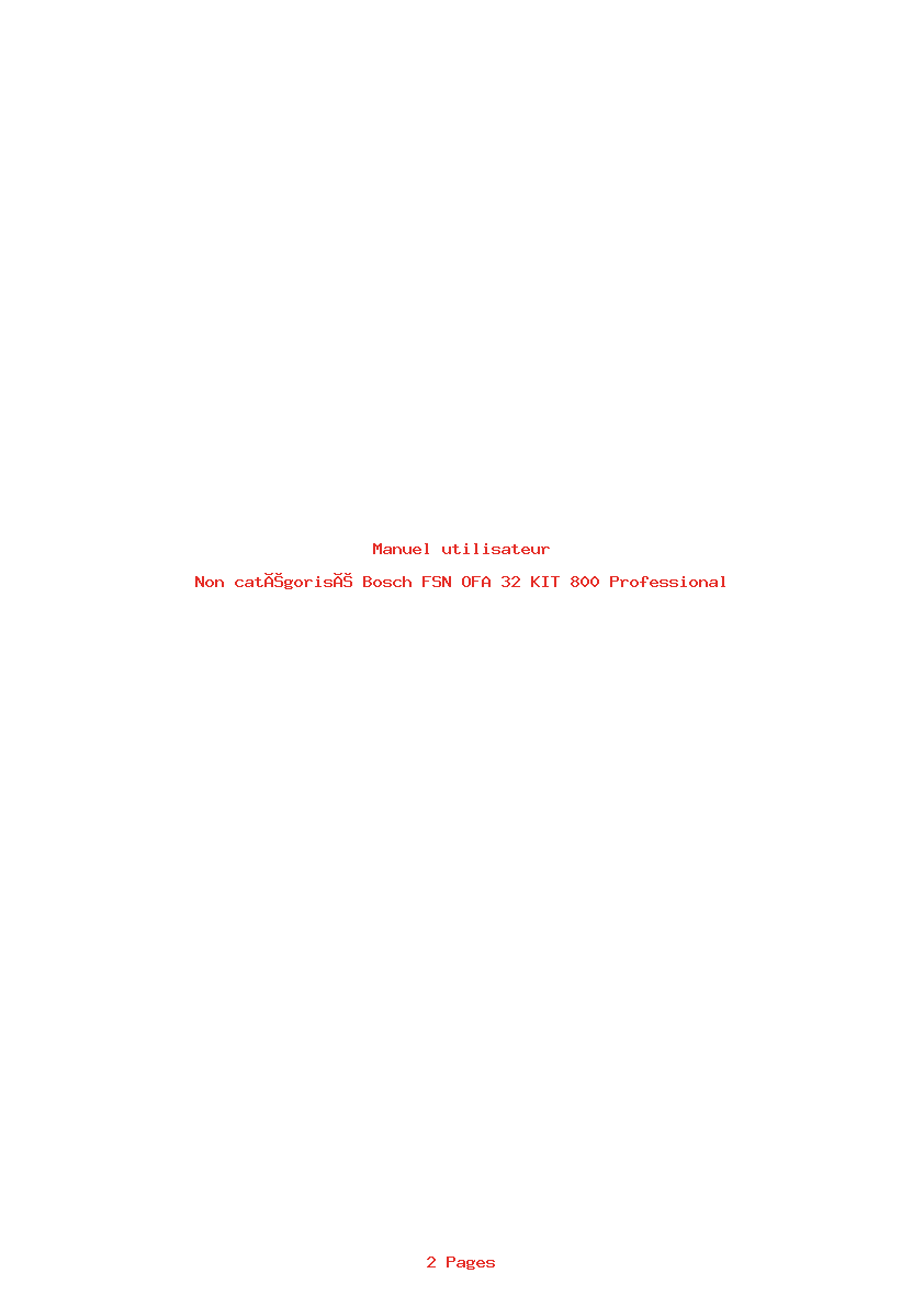 Page 1 de la notice Manuel utilisateur Bosch FSN OFA 32 KIT 800 Professional