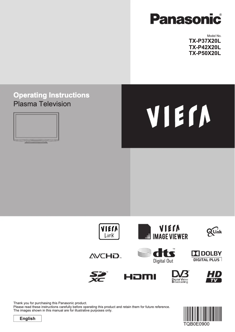 Page 1 de la notice Manuel utilisateur Panasonic TX-P50X20L
