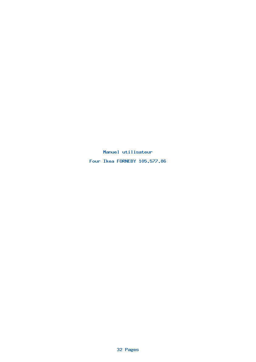 Page 1 de la notice Manuel utilisateur Ikea FORNEBY 105.577.86