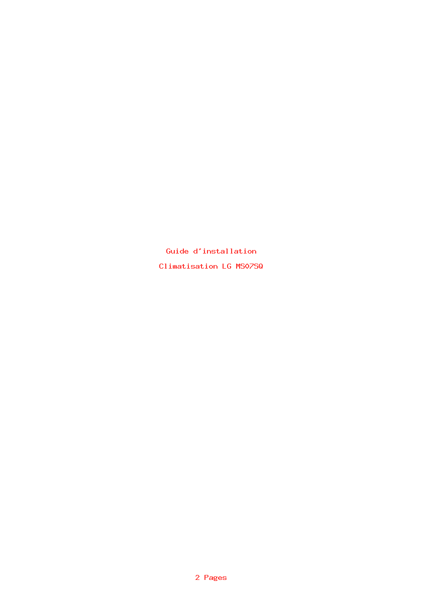 Page 1 de la notice Guide d'installation LG MS07SQ