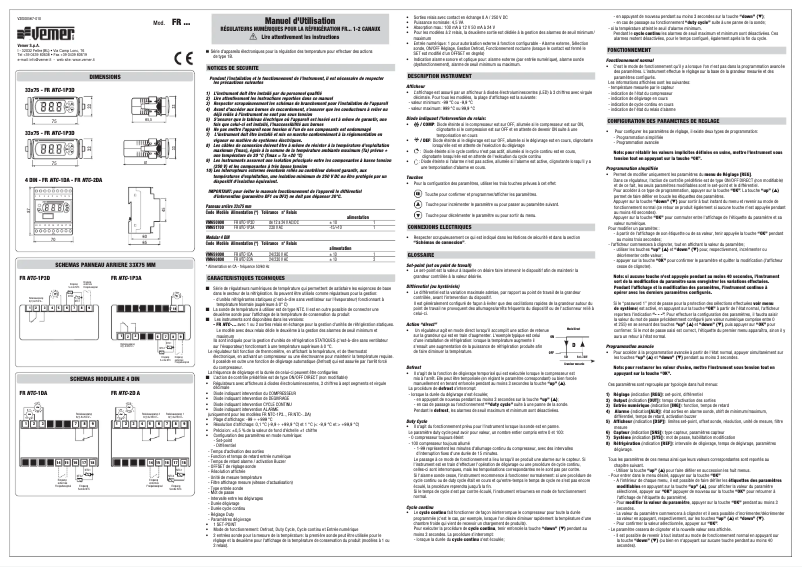 Page 1 de la notice Manuel utilisateur Vemer FR NTC-1P3A