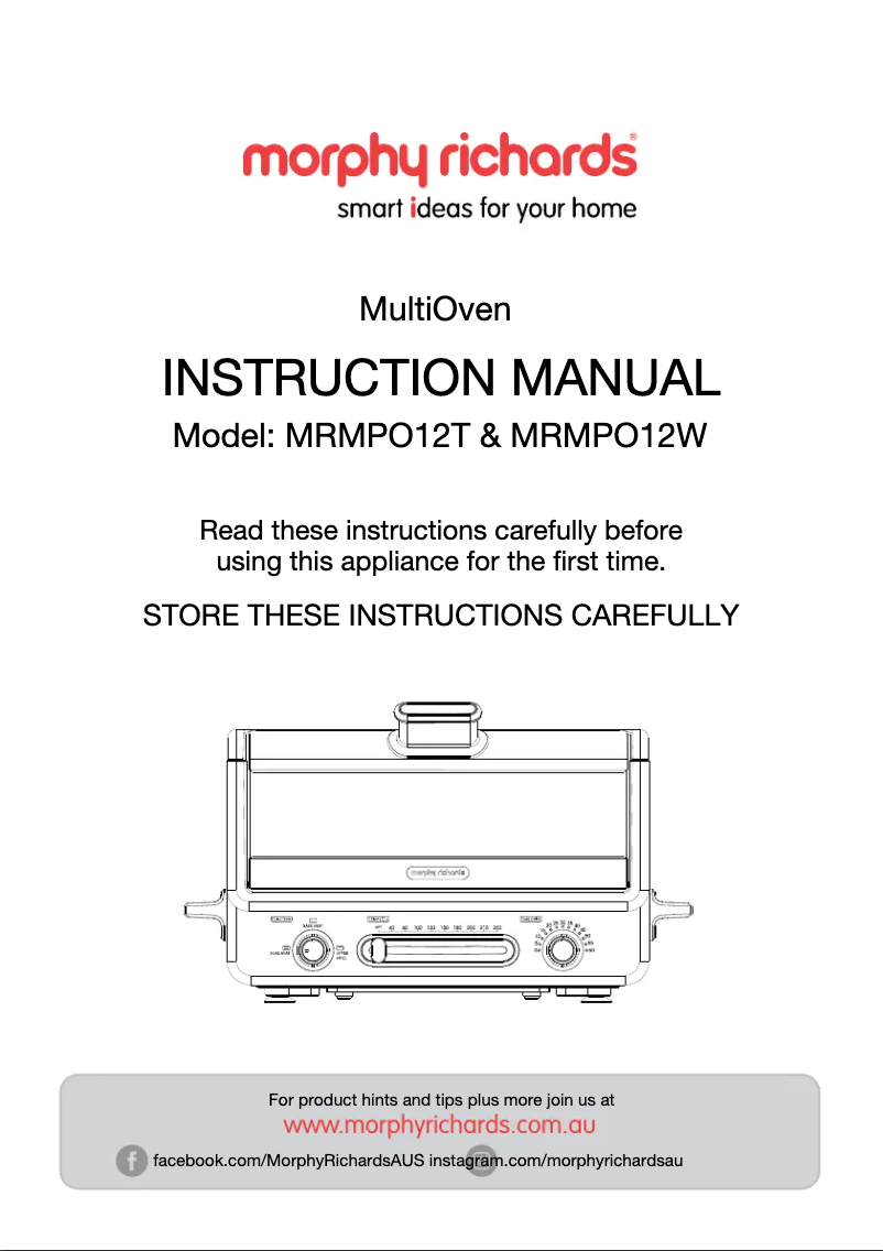 Page 1 de la notice Manuel utilisateur Morphy Richards MRMPO12W