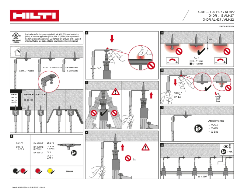 Page 1 de la notice Manuel utilisateur Hilti X-DR T ALH