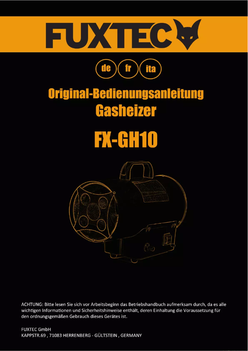 Page 1 de la notice Manuel utilisateur Fuxtec FX-GH10