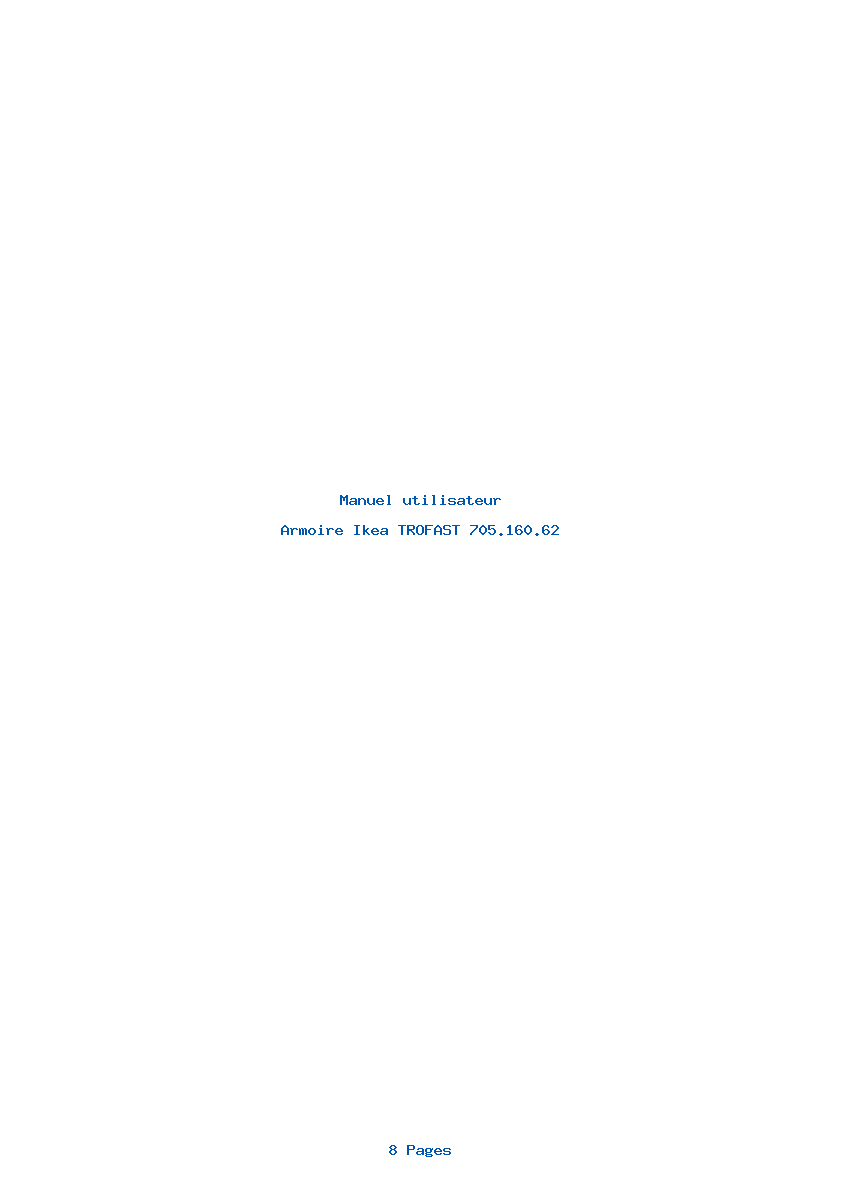 Page 1 de la notice Manuel utilisateur Ikea TROFAST 705.160.62
