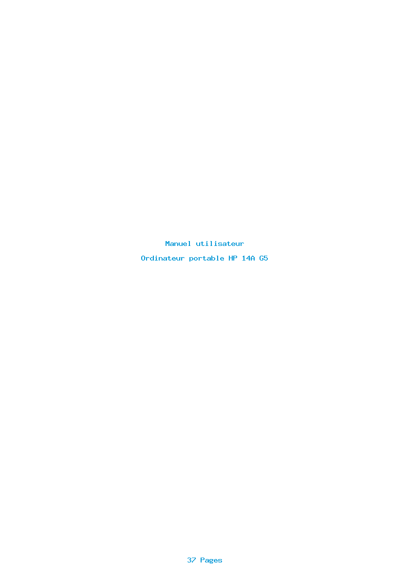 Page 1 de la notice Manuel utilisateur HP 14A G5