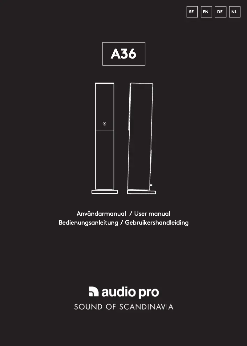 Page 1 de la notice Manuel utilisateur Audio Pro A36