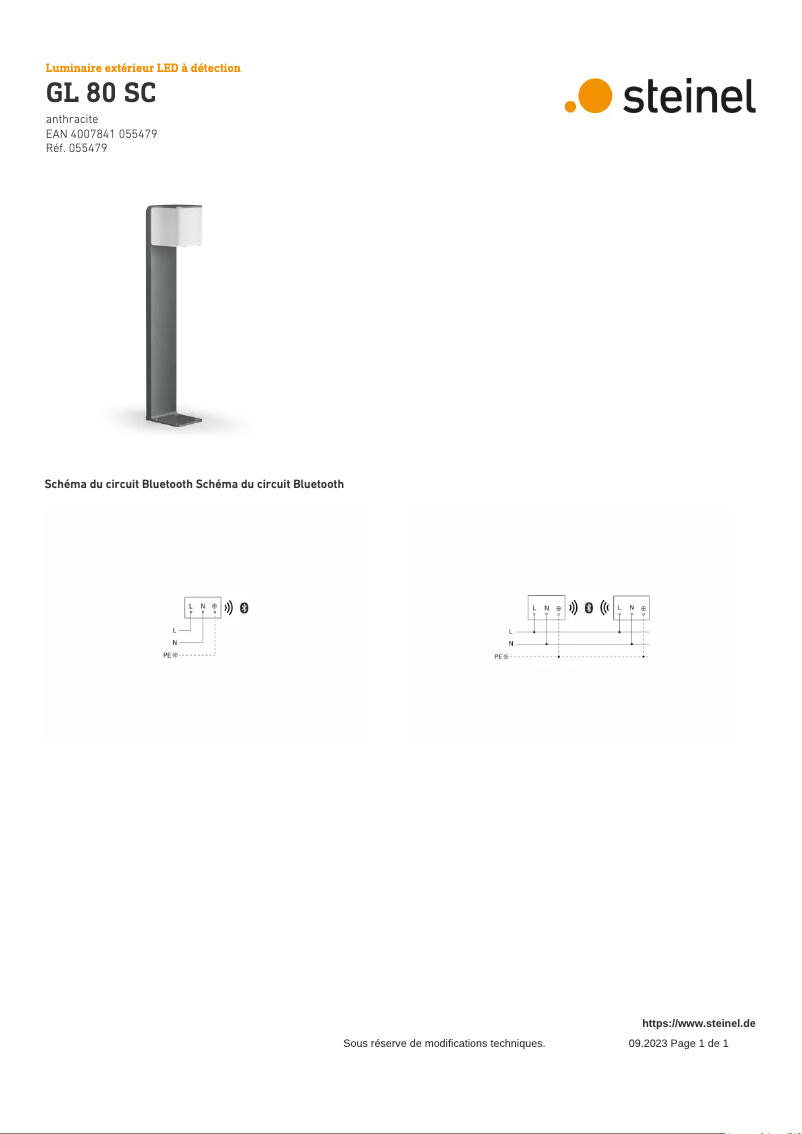 Página 1 del manual Diagrama de cableado Steinel GL 80 SC