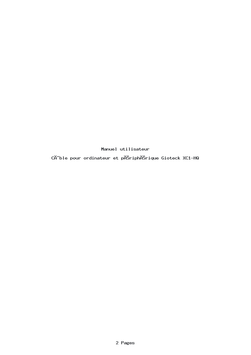 Page 1 de la notice Manuel utilisateur Gioteck XC1-HQ