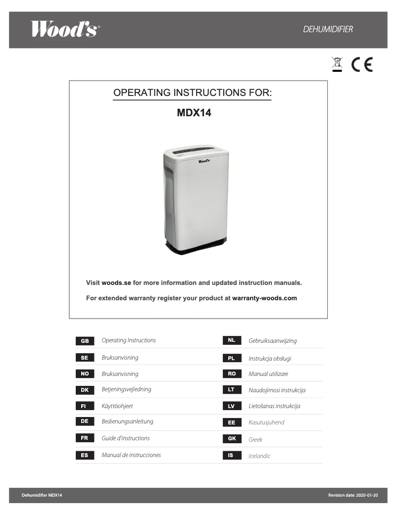 Página 1 del manual Manual de usuario Wood's MDX14