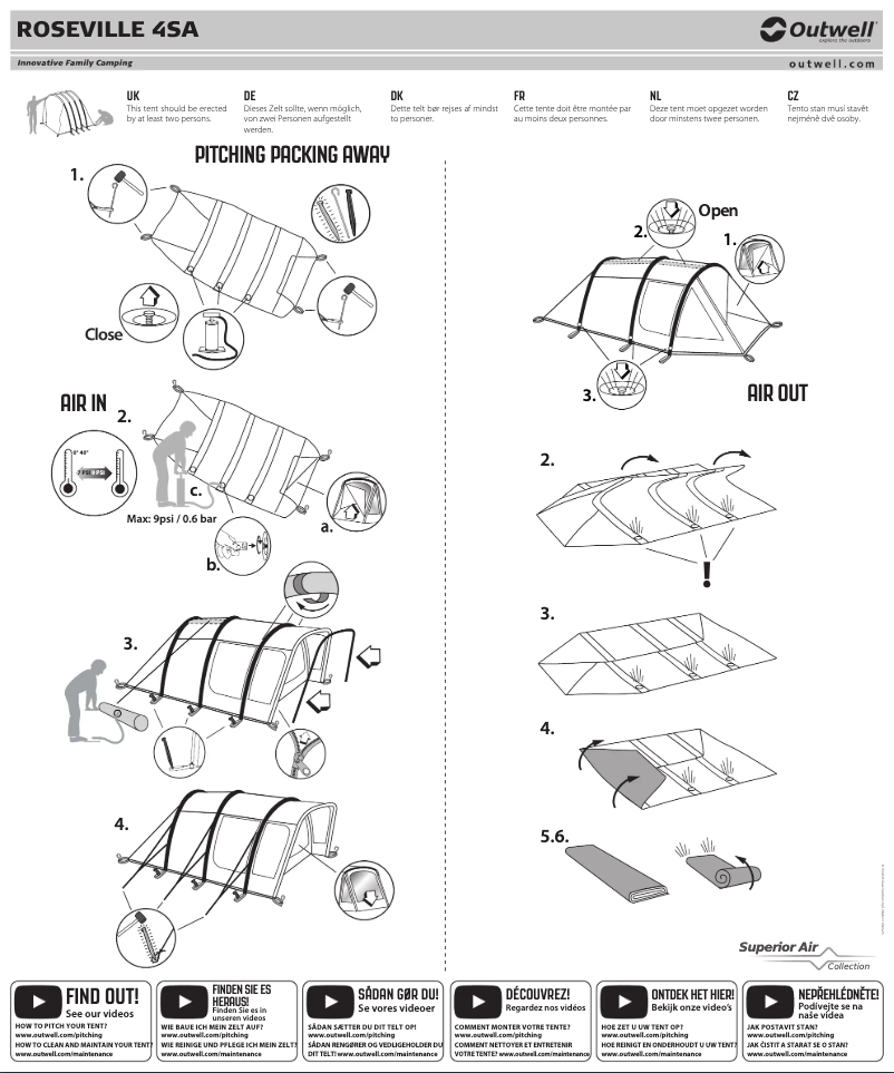 Page 1 de la notice Manuel utilisateur Outwell Mountain Lake 5ATC