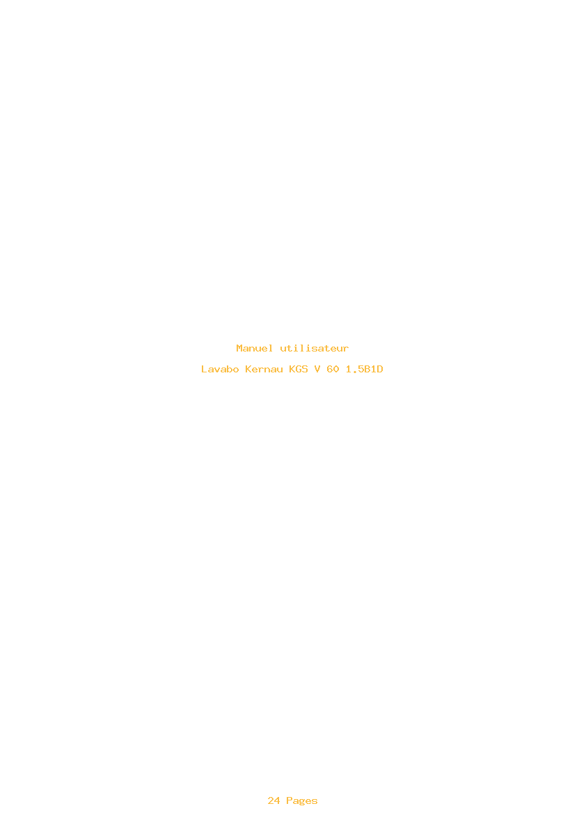 Page 1 de la notice Manuel utilisateur Kernau KGS V 60 1.5B1D