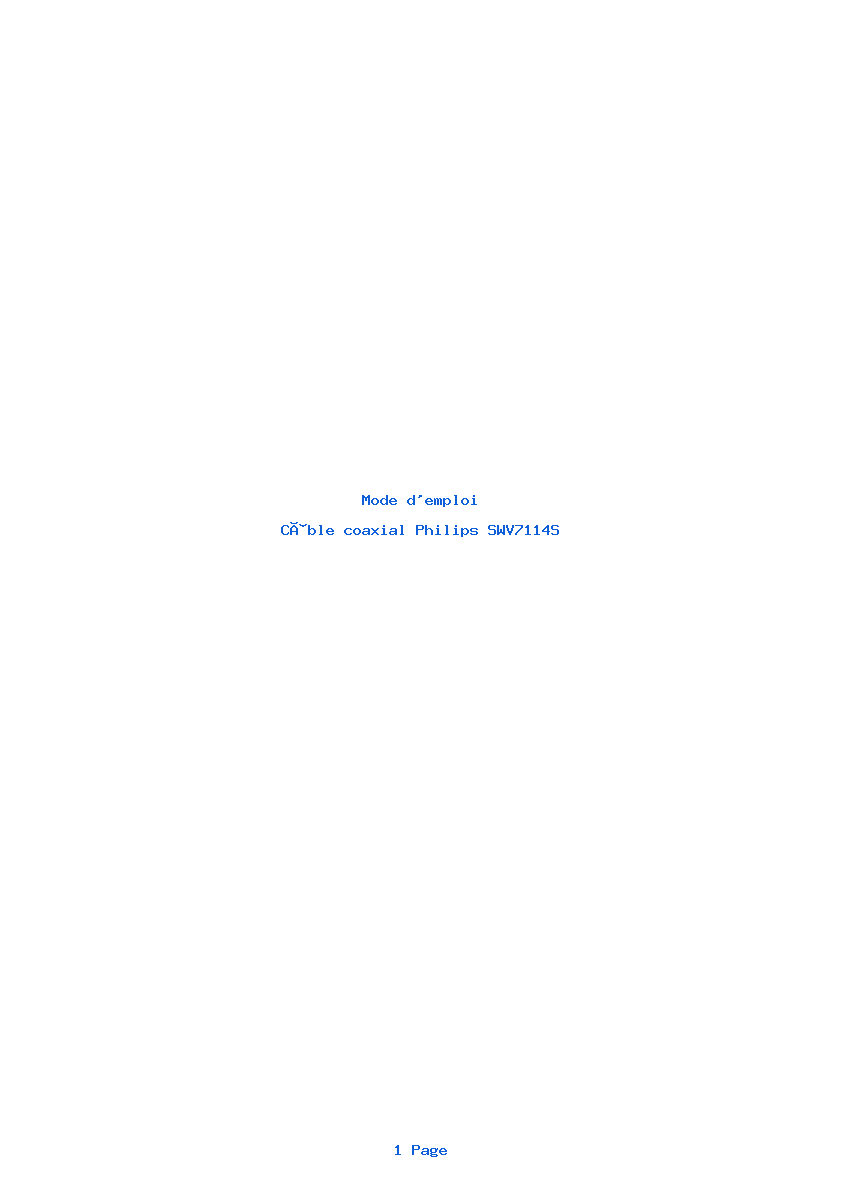 Page 1 de la notice Mode d'emploi Philips SWV7114S