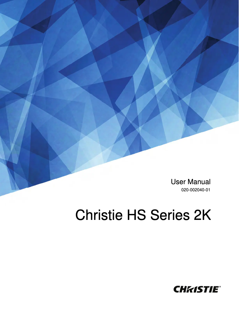 Page 1 de la notice Manuel utilisateur Christie DWU19-HS
