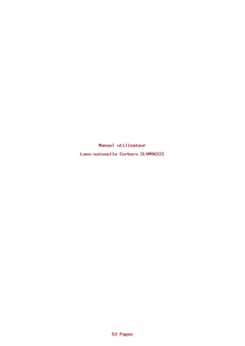 Page 1 de la notice Manuel utilisateur Corbero CLVM9622I