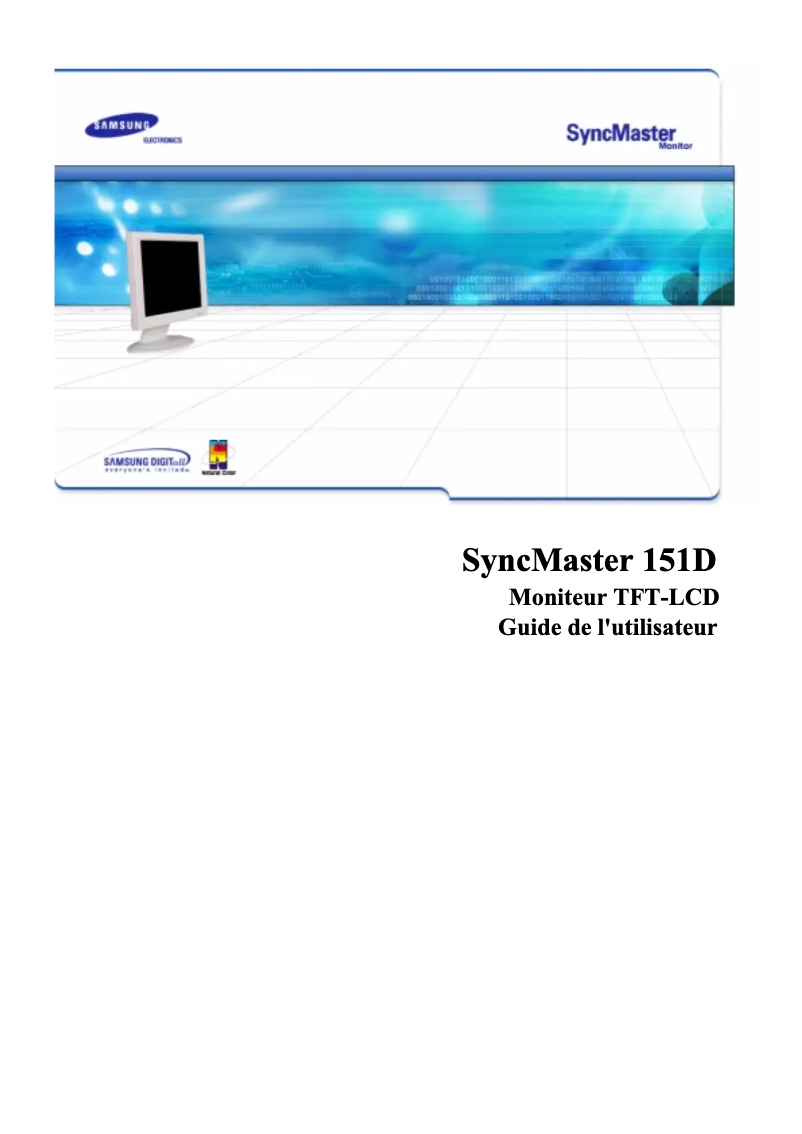 Page 1 de la notice Manuel utilisateur Samsung SyncMaster 151D