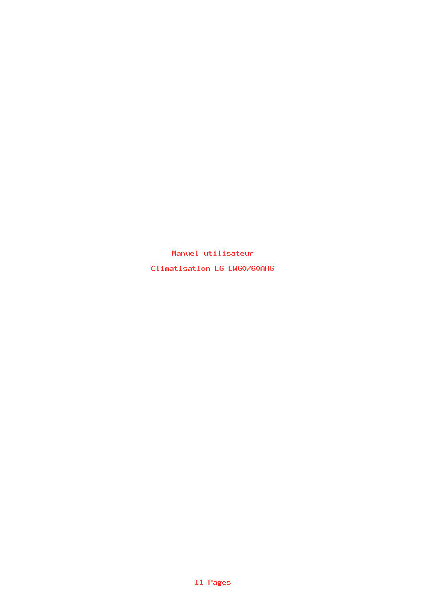Page 1 de la notice Manuel utilisateur LG LWG0760AHG