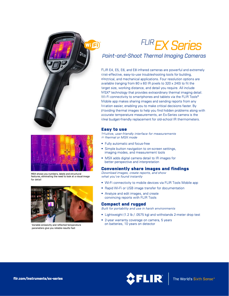Página 1 del manual Ficha técnica FLIR E4