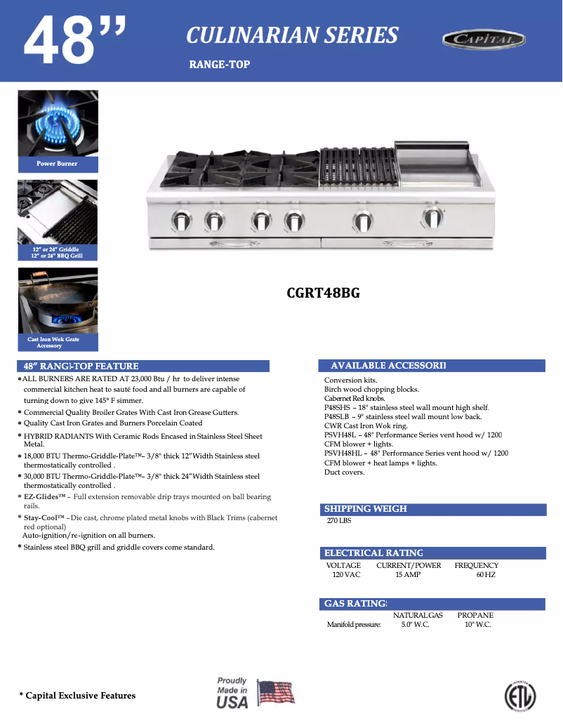 Page 1 de la notice Guide d'installation Capital CGRT484B2L
