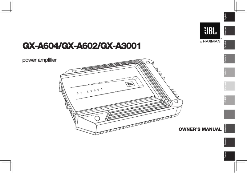 Page 1 of the manual User Manual JBL GX-A3001