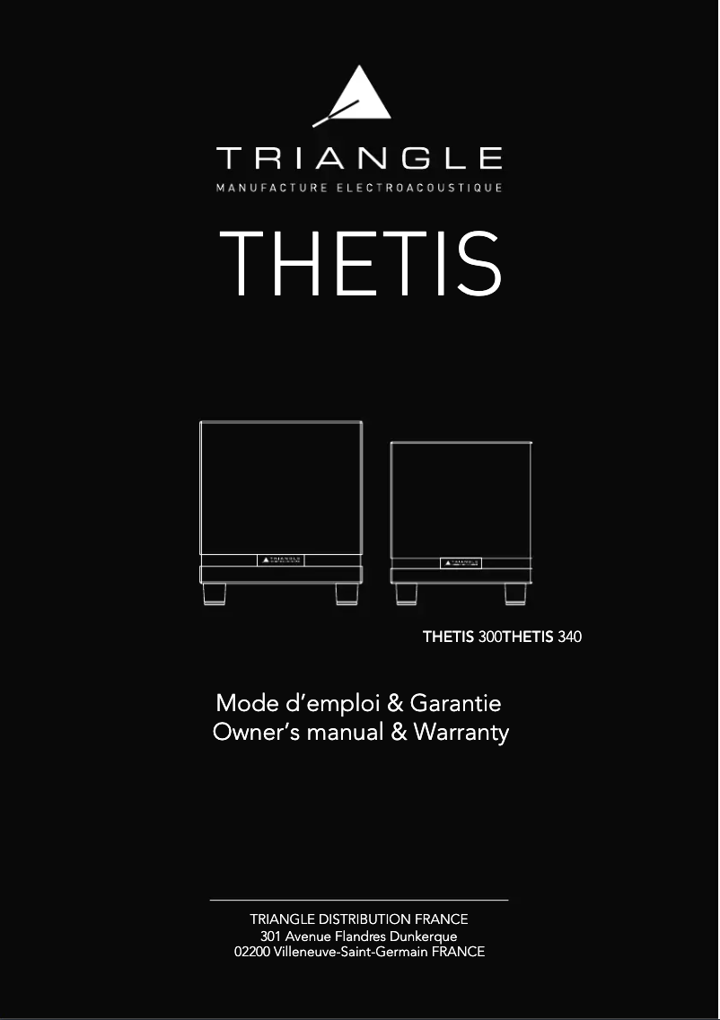Page 1 de la notice Manuel utilisateur Triangle THETIS 300