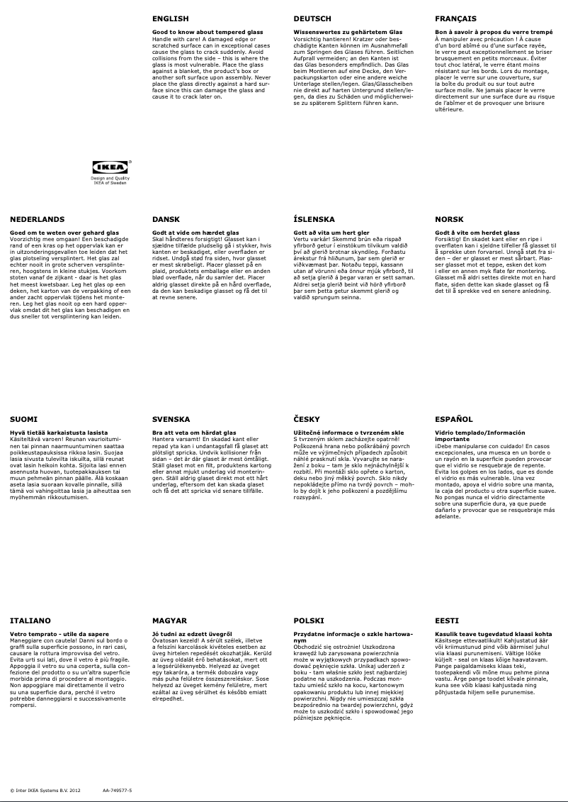 Page 1 de la notice Manuel utilisateur Ikea LIATORP 401.730.65