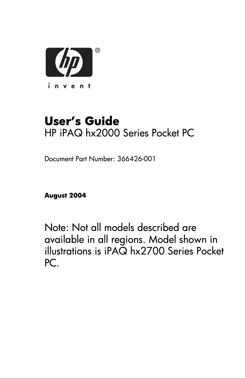 Página 1 del manual Manual de usuario HP iPAQ hx2795