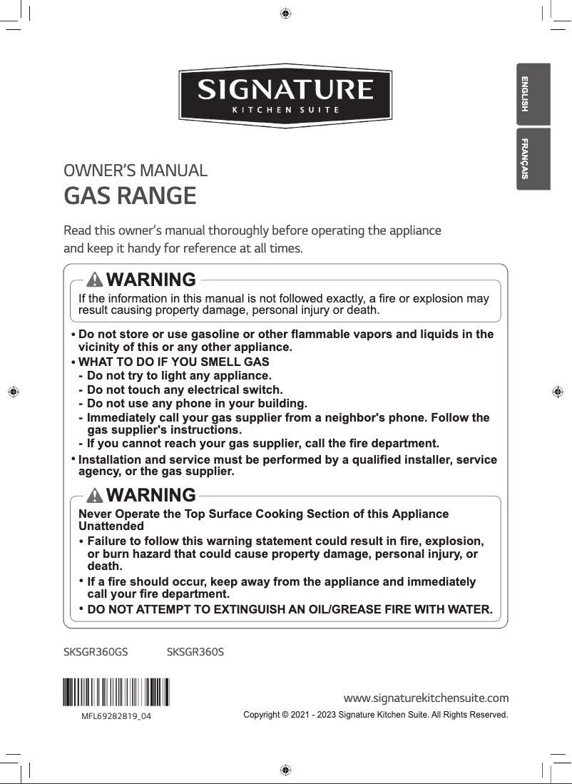 Página 1 del manual Manual de usuario Signature SKSGR360S