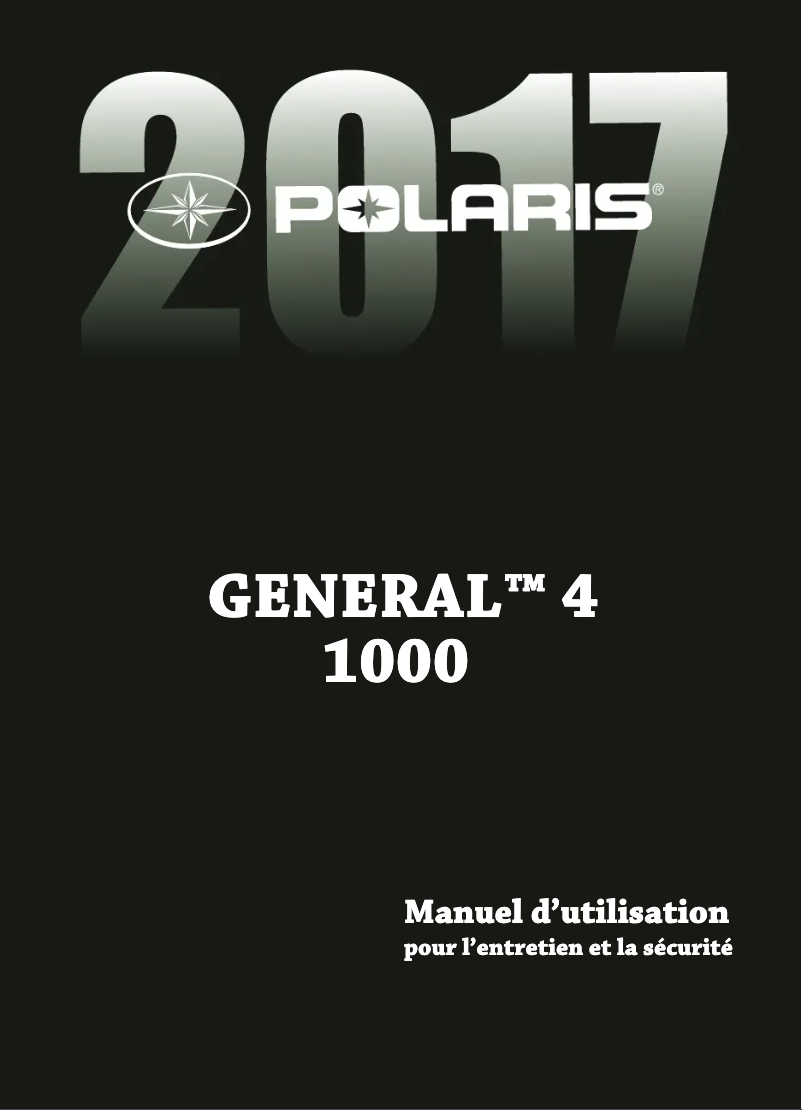 Page 1 de la notice Manuel utilisateur Polaris General 4 1000 (2017)