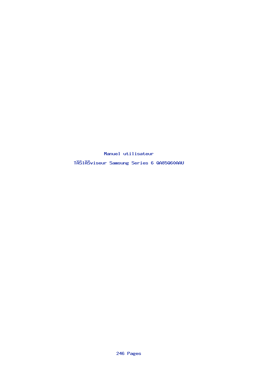 Page 1 de la notice Manuel utilisateur Samsung Series 6 QA85Q60AAU