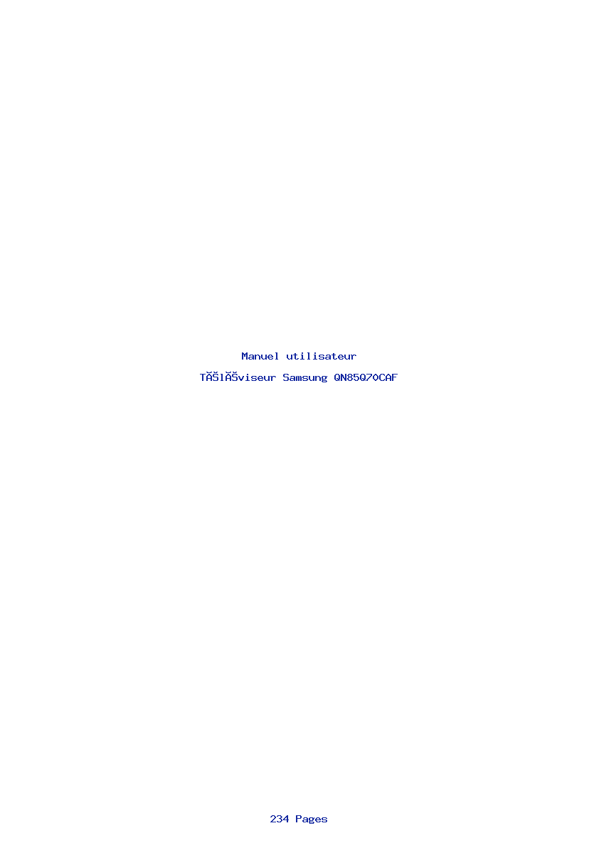 Page 1 de la notice Manuel utilisateur Samsung QN85Q70CAF