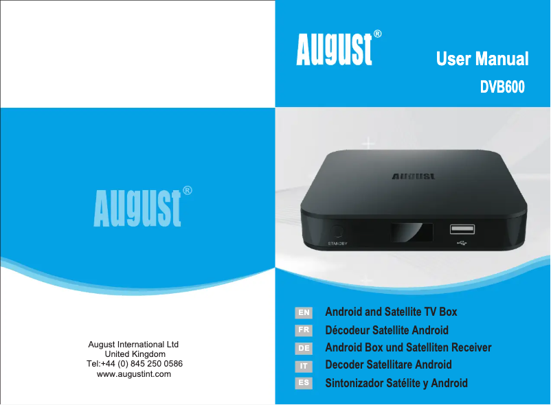 Page 1 de la notice Manuel utilisateur August DVB600