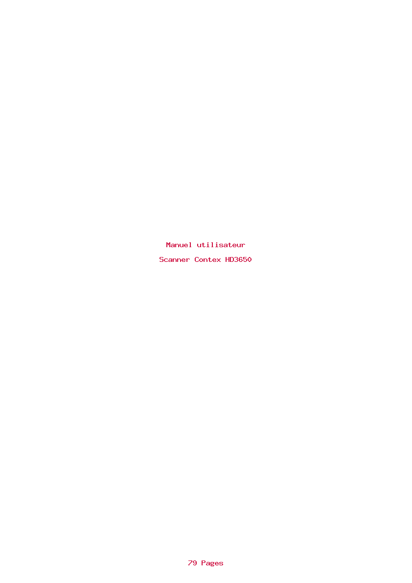 Page 1 de la notice Manuel utilisateur Contex HD3650