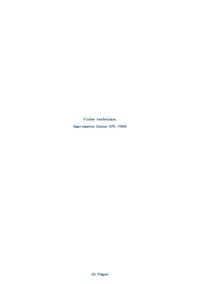 Page 1 de la notice Fiche technique Epson EPL-7000