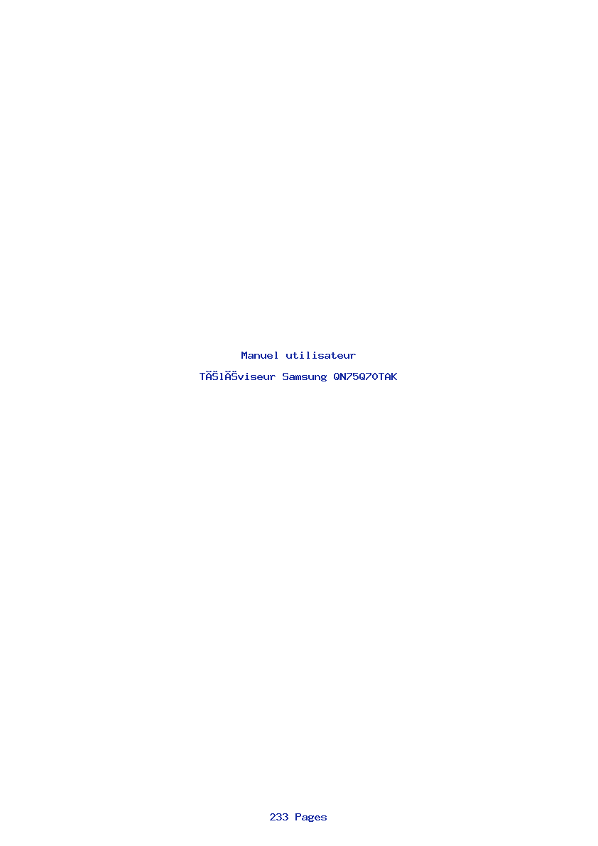 Page 1 de la notice Manuel utilisateur Samsung QN75Q70TAK