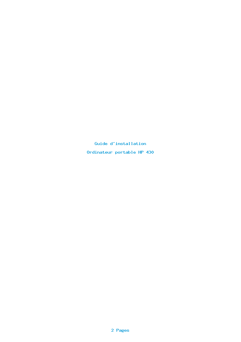 Page 1 de la notice Guide d'installation HP 430
