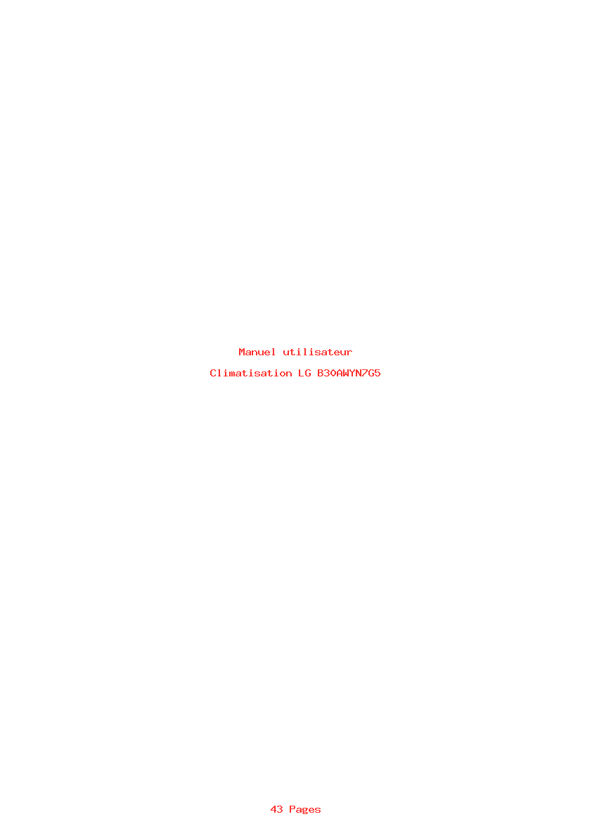 Page 1 de la notice Manuel utilisateur LG B30AWYN7G5