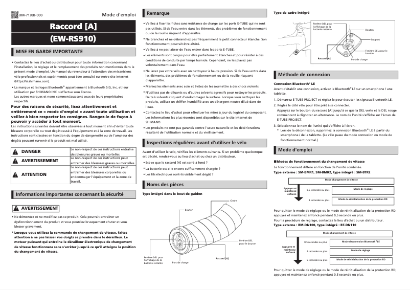 Página 1 del manual Manual de usuario Shimano EW-RS910
