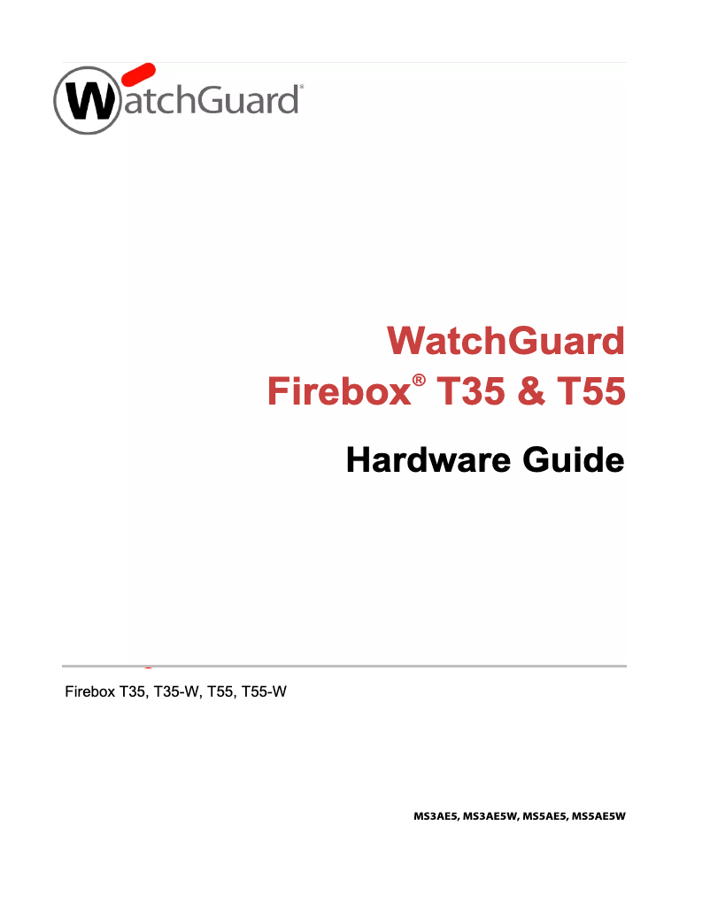 Page 1 de la notice Manuel utilisateur WatchGuard Firebox T55