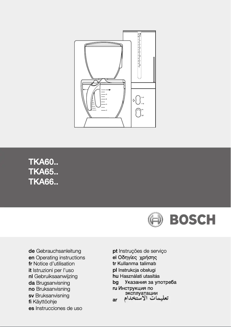 Page 1 de la notice Manuel utilisateur Bosch TKA 6074