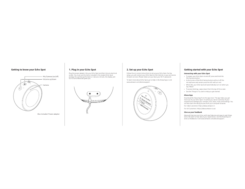 Page 1 de la notice Manuel utilisateur Amazon Echo Spot