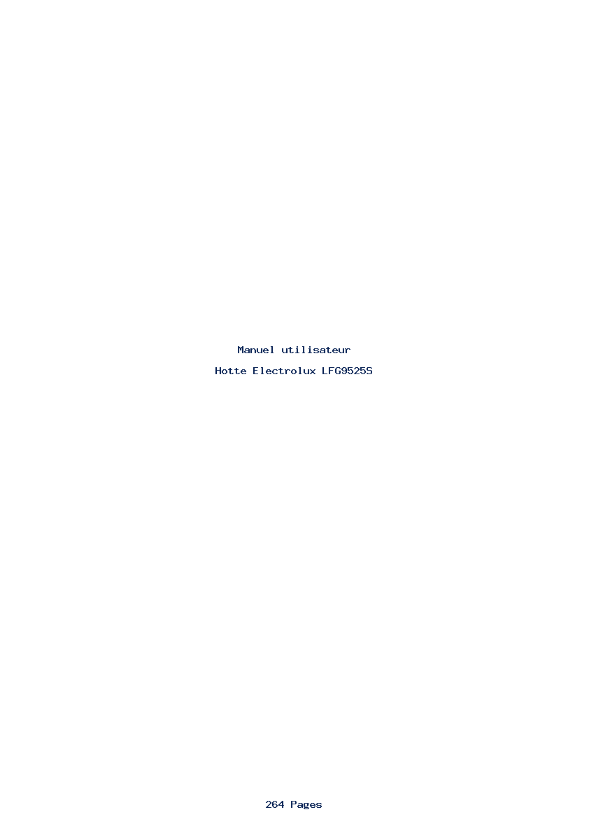 Page 1 de la notice Manuel utilisateur Electrolux LFG9525S