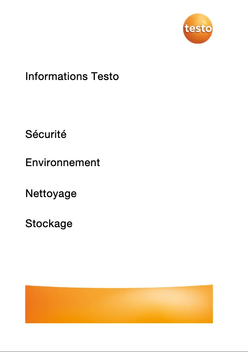 Page 1 de la notice Instructions de sécurité Testo 300 NEXT LEVEL