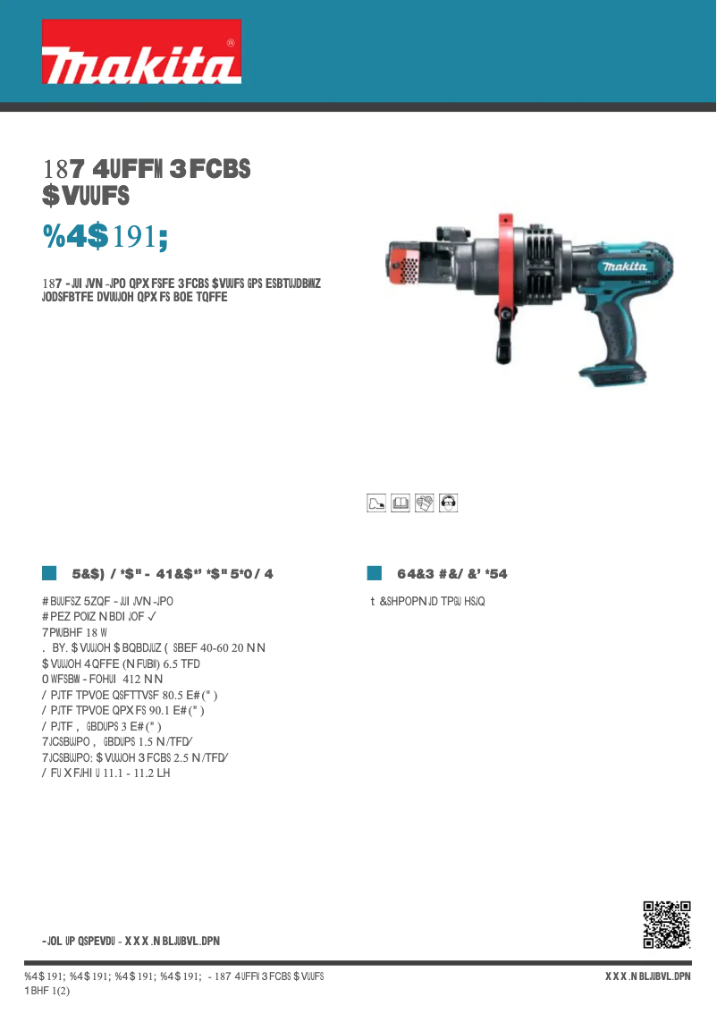 Page 1 de la notice Fiche technique Makita DSC191Z