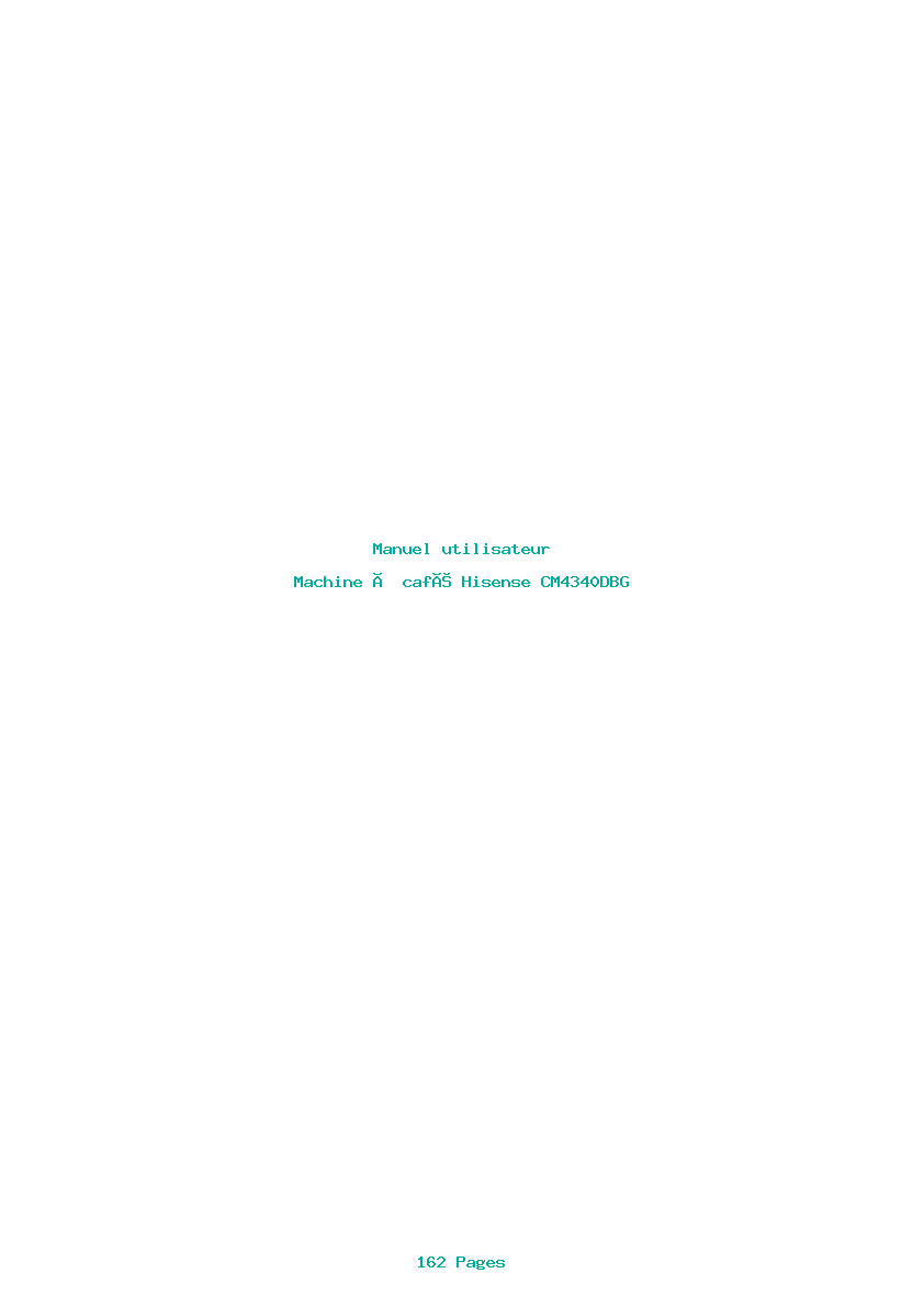 Page 1 de la notice Manuel utilisateur Hisense CM4340DBG